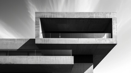 Black and white abstract architecture.
