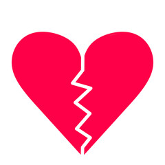 Broken heart, showing conflict in love or divorce