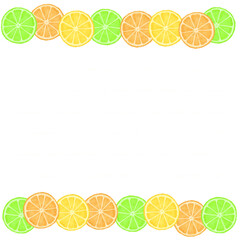 上下に柑橘系のフレームメモ