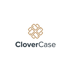 clover case simple sleek geometric creative modern logo design