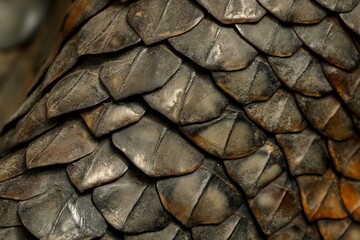 A close-up photo of pangolin scales. Horizontal. Space for copy.