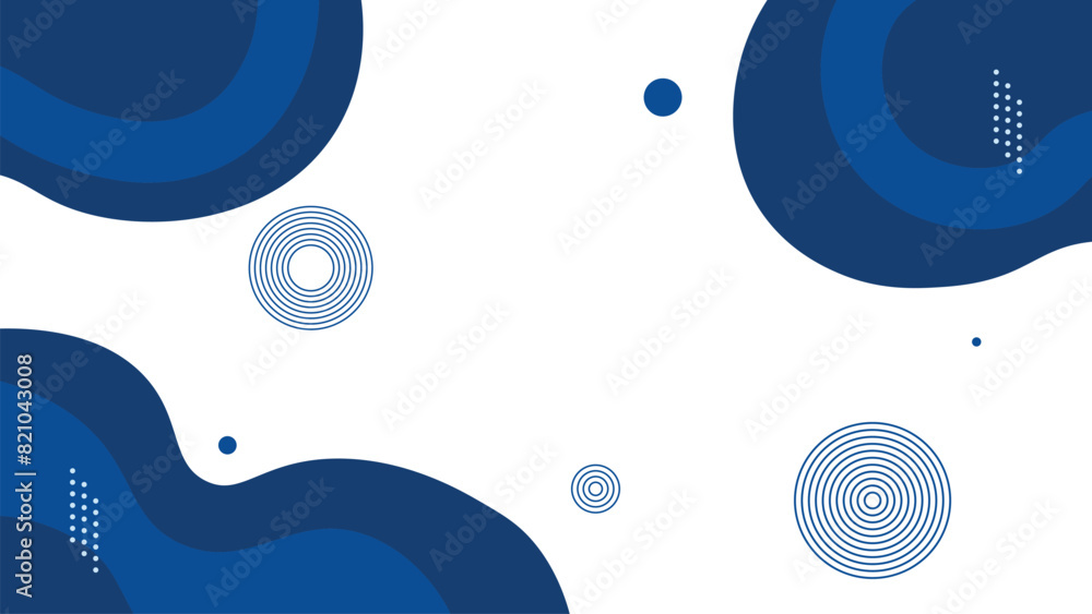 Wall mural blue geometric abstract background with circles, bannerfor design.