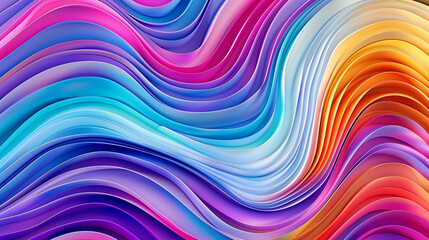 Fototapeta premium Liquid shapes abstract holographic 3D wavy background.