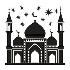Mosque Vector Eid Mubarak Mosque	