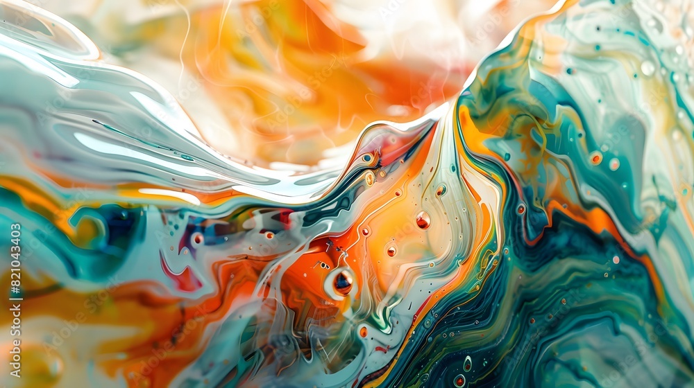 Aufkleber abstract multi-colored wave pattern that is shiny and flowing in a modern style