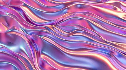 Obraz premium Liquid shapes abstract holographic 3D wavy background.