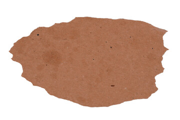Scrap ripped brown paper isolated transparent