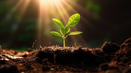 Thriving Seedling in Radiant Sunlight