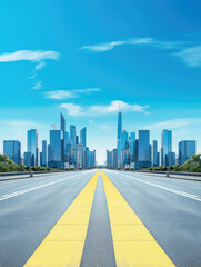 Fototapeta premium Urban Ascent: The Road to Skyline Dreams