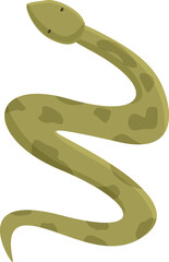 Fun and playful cartoon snake illustration in a modern, nonthreatening, and approachable vector design, perfect for kids' wildlife education