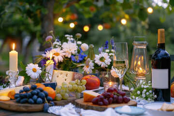 Beautiful table setting for a party in the garden