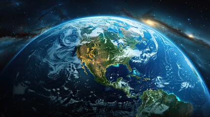 Fototapeta premium physical map of planet earth focused on north america usa canada mexico and central america elements of this image furnished .stock photo
