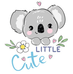 Vector hand drawn illustration koala isolated on a white background. Cute kids print © Alsu Art