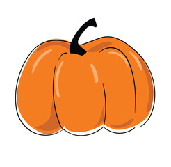 Hand drawn pumpkin isolated on white background vector illusration