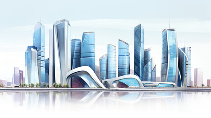Futuristic City Skyline with Innovative Architecture