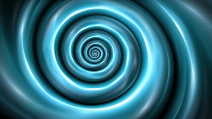 Fototapeta premium Blue metallic spiral background illustration with abstract swirling pattern