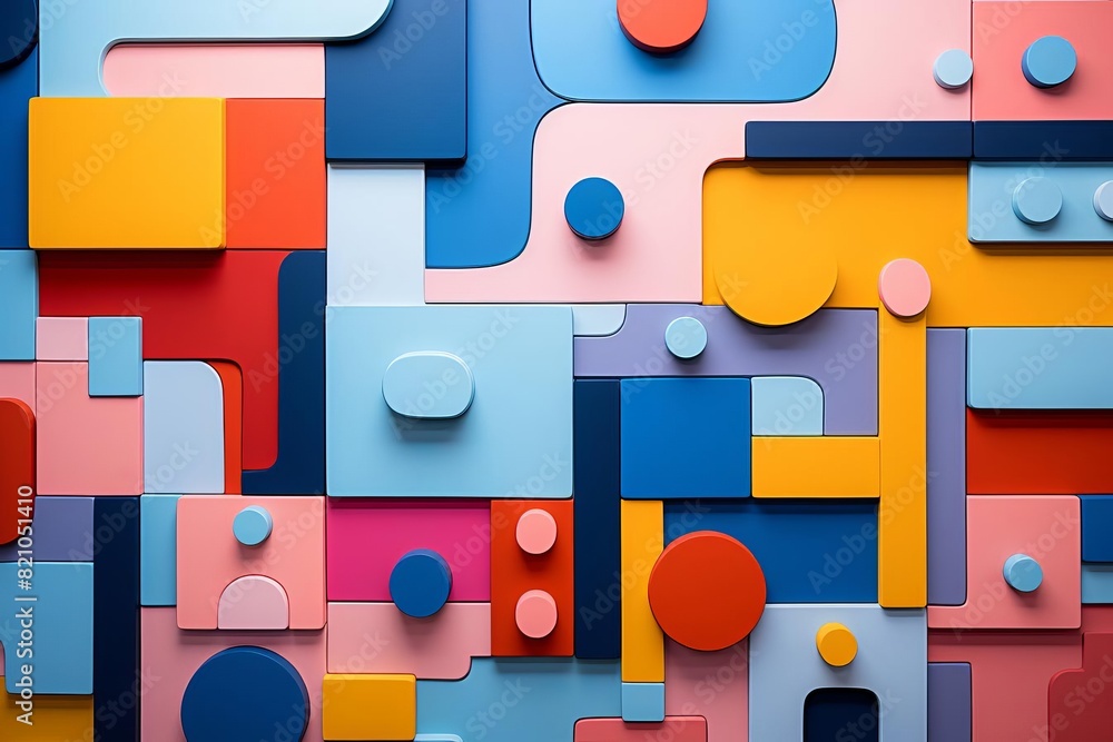 Aufkleber vibrant abstract geometric shapes in various colors, creating a modern and stylish pattern. perfect 