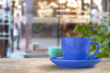 Classic ceramic blue mug for tea
