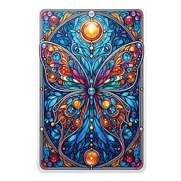 recommend clip art: Stained Glass Butterfly Tarot Card