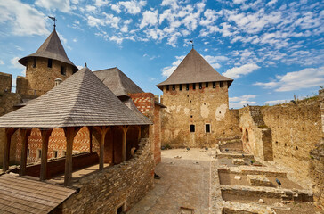 Khotyn fortess, castle in Ukraine. One of seven wonders of Ukraine. Exterior view of Khotyn...