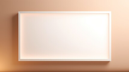 A glowing rectangular frame on a beige background.