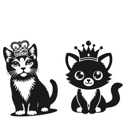 High quality Cat logotype vector silhouette isolated on white background