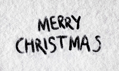 Merry Christmas written on snow