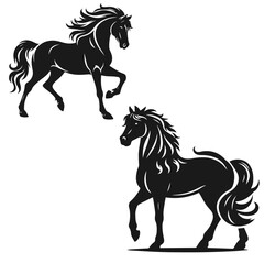 High quality Horse logotype vector silhouette isolated on white background