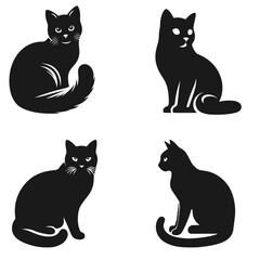 High quality Cat logotype vector silhouette isolated on white background