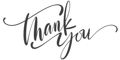 Thank you hand writen calligraphy