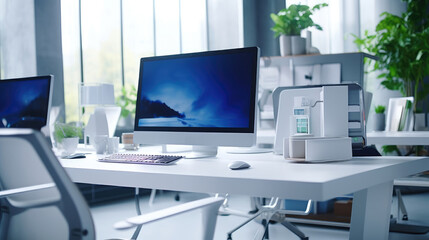 Contemporary Office Workspace with High-Tech Equipment