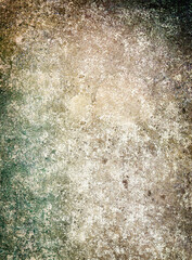 a grunge background with a green and blue texture.