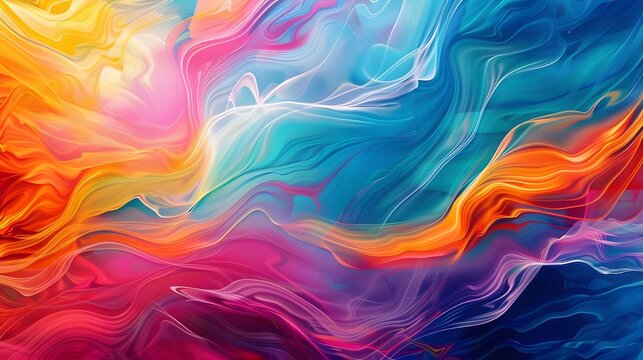 abstract multi-colored wave pattern that is shiny and flowing in a modern style	