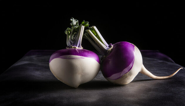 Navets sur fond noir