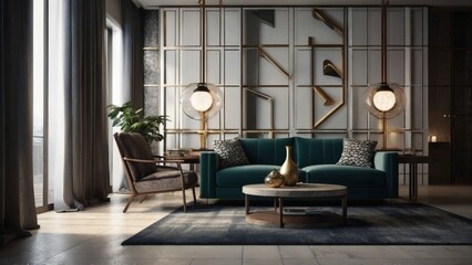 Interior living modern classic style