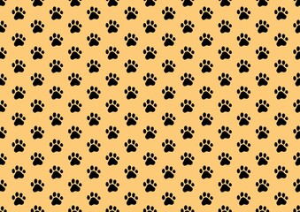 Dog's paw. Cat's paw. Pattern with a foot. seamless foot. Pet paw pattern.