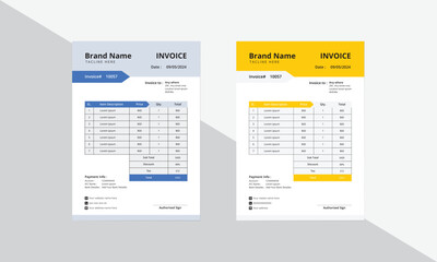 Free vector invoice design delivery note template