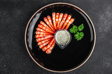 shrimp fresh seafood cooking meal food snack on the table copy space food background rustic top view