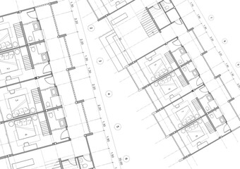 Floor plan designed building on the drawing.