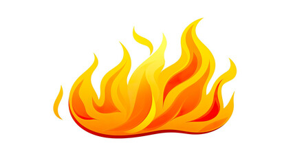 A big flame isolated on pure white background