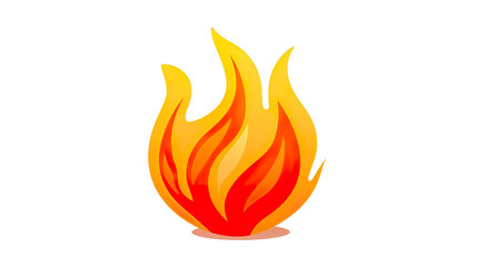 A big flame isolated on pure white background