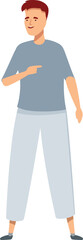 Obraz premium Vector illustration of a stylish young man confidently posing with a hand gesture on a white background
