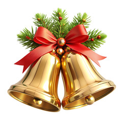 christmas bell decoration on transparent background