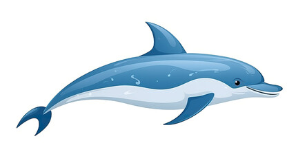 Obraz premium An lone dolphin against a background of pristine white