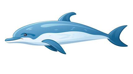 Obraz premium An lone dolphin against a background of pristine white