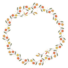 set of ornamental foliage flower frame on background banner