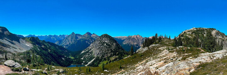 view of the mountains in the summer