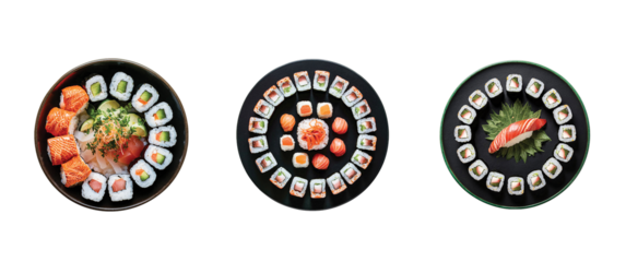 California sushi roll on a transparent background