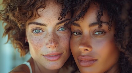 Obraz premium Portrait of an androgynous couple whose love and lifestyle reflects the diversity of the LGBTQ+ community..stock image