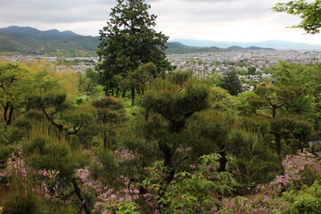 Panorama view from Jojakko-ji Temple in Kyoto, Japan